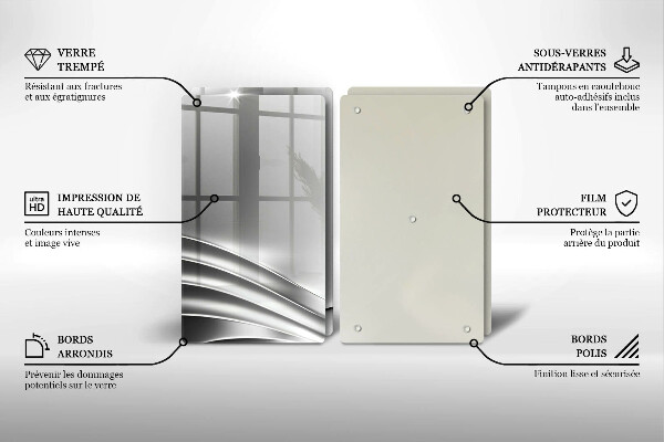 Tagliere in vetro temperato Struttura in metallo