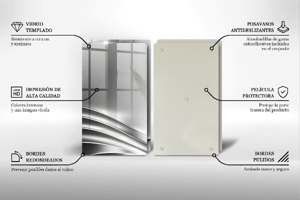 Tagliere in vetro temperato Struttura in metallo