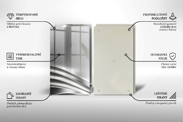 Tagliere in vetro temperato Struttura in metallo