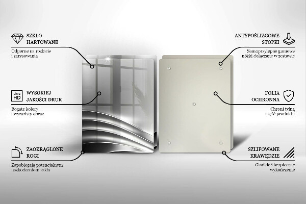 Tagliere in vetro temperato Struttura in metallo