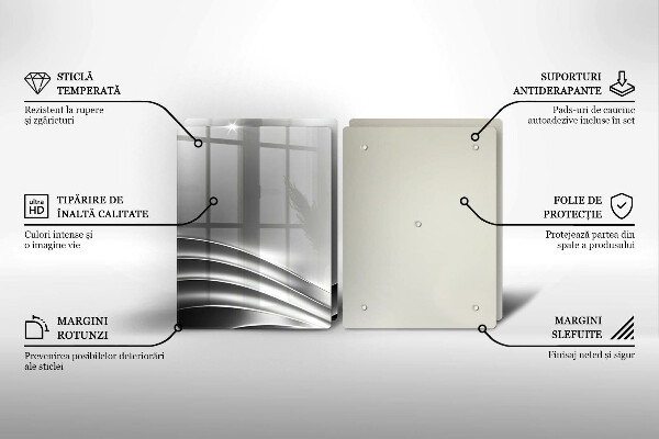 Tagliere in vetro temperato Struttura in metallo