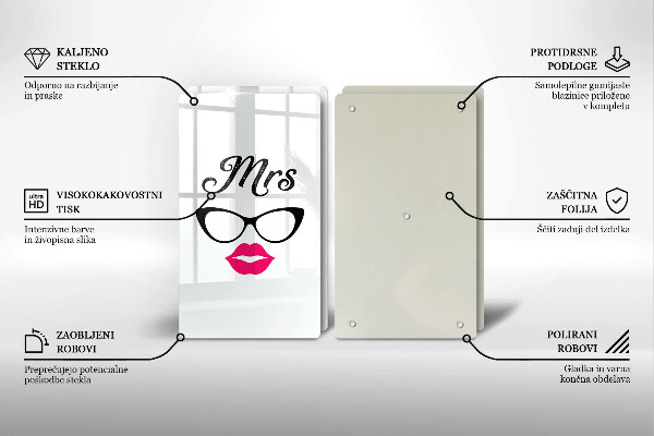 Tagliere in vetro temperato Mrs Mr