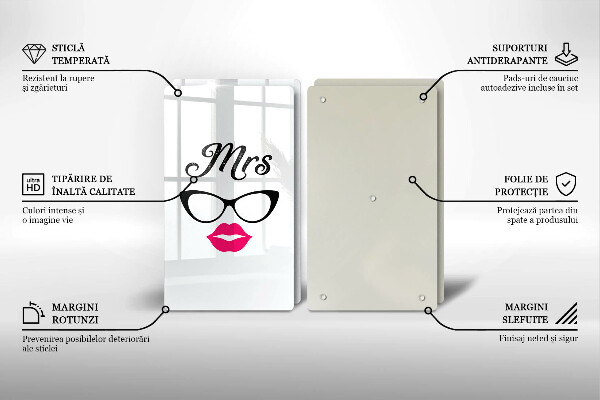 Tagliere in vetro temperato Mrs Mr