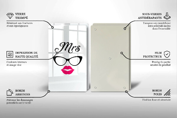 Tagliere in vetro temperato Mrs Mr