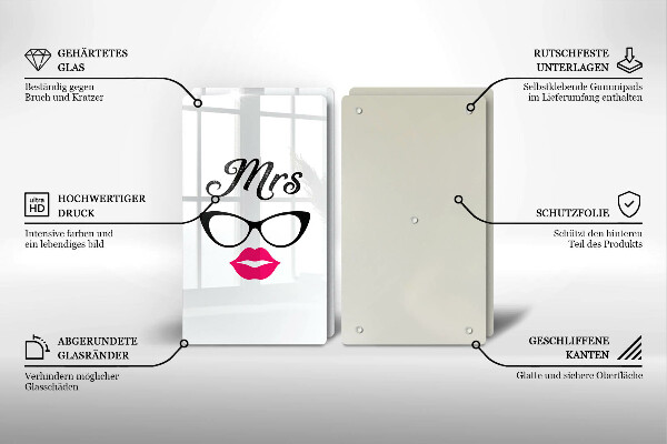 Tagliere in vetro temperato Mrs Mr