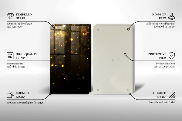 Tagliere in vetro temperato Scintillio d'oro