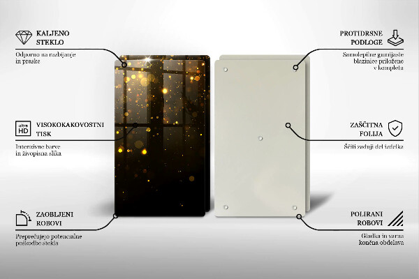 Tagliere in vetro temperato Scintillio d'oro