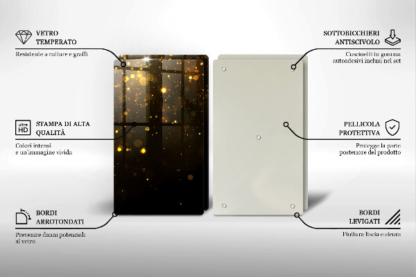 Tagliere in vetro temperato Scintillio d'oro