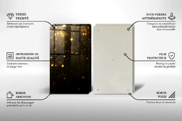 Tagliere in vetro temperato Scintillio d'oro