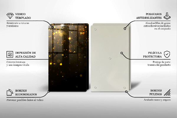 Tagliere in vetro temperato Scintillio d'oro