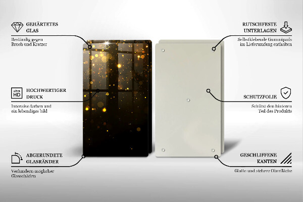 Tagliere in vetro temperato Scintillio d'oro