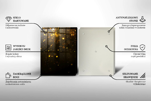 Tagliere in vetro temperato Scintillio d'oro