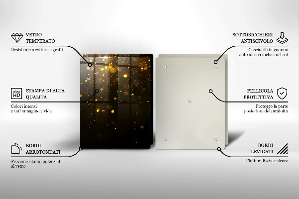 Tagliere in vetro temperato Scintillio d'oro