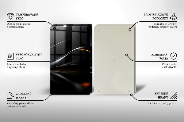 Tagliere in vetro temperato Progettazione 3D astratta