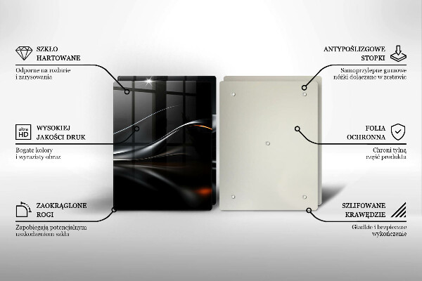 Tagliere in vetro temperato Progettazione 3D astratta