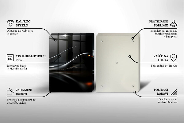 Tagliere in vetro temperato Progettazione 3D astratta