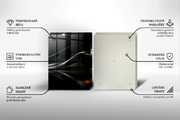 Tagliere in vetro temperato Progettazione 3D astratta