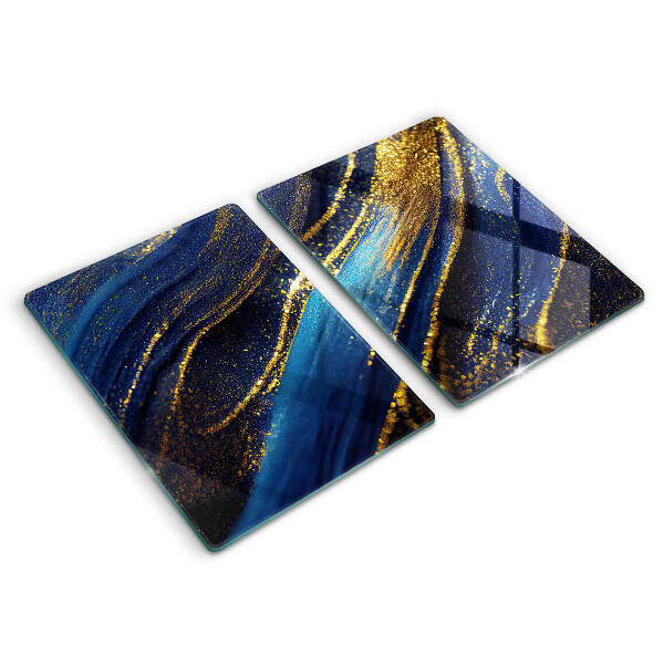 Tagliere in vetro temperato Astrazione blu navy