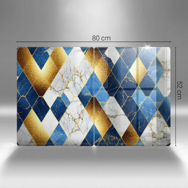 Tagliere in vetro temperato Rombi di marmo dorato