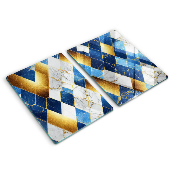 Tagliere in vetro temperato Rombi di marmo dorato