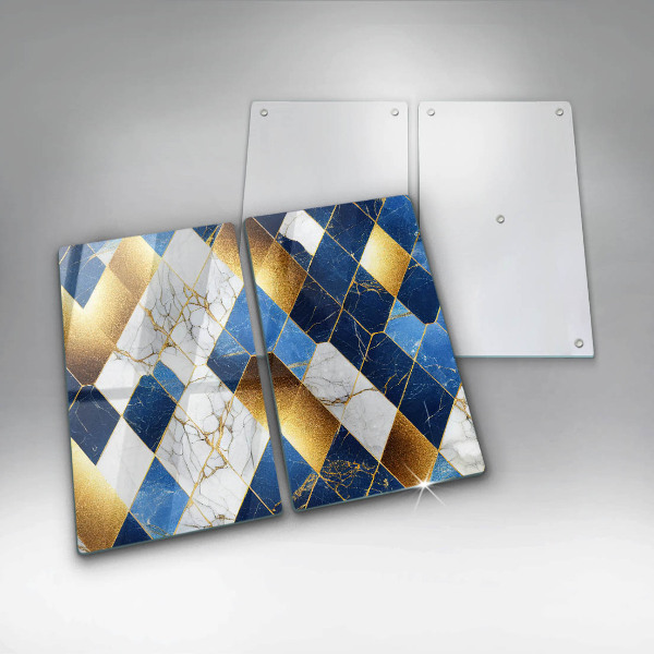 Tagliere in vetro temperato Rombi di marmo dorato