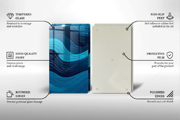 Tagliere in vetro temperato Onde astratte