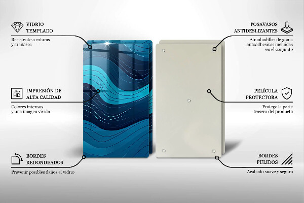 Tagliere in vetro temperato Onde astratte