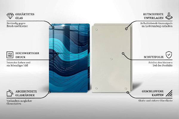 Tagliere in vetro temperato Onde astratte