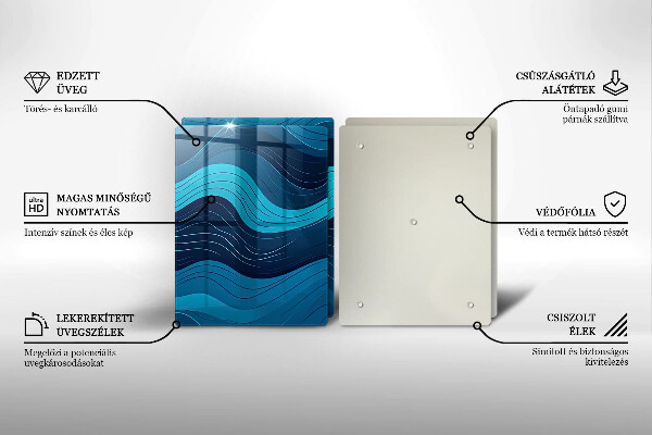 Tagliere in vetro temperato Onde astratte