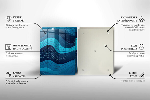Tagliere in vetro temperato Onde astratte