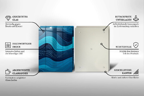 Tagliere in vetro temperato Onde astratte