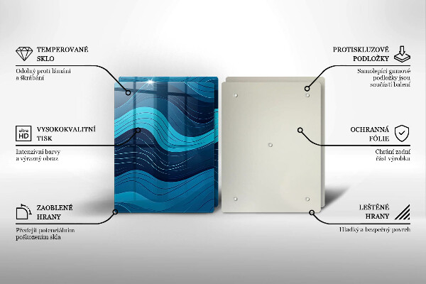 Tagliere in vetro temperato Onde astratte