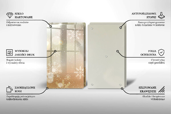 Tagliere in vetro temperato Fiocchi di neve