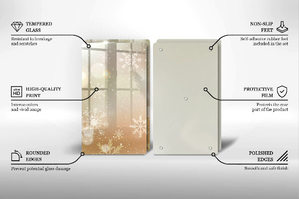 Tagliere in vetro temperato Fiocchi di neve