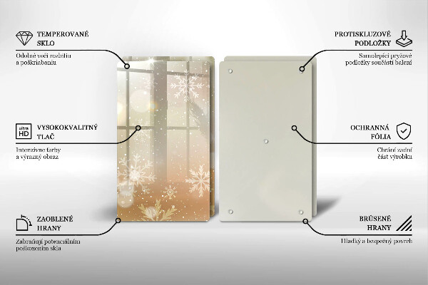 Tagliere in vetro temperato Fiocchi di neve