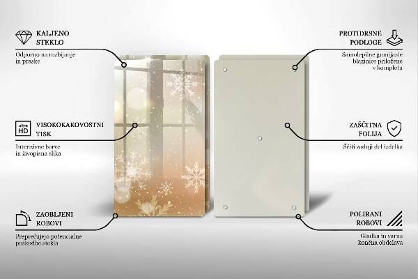 Tagliere in vetro temperato Fiocchi di neve