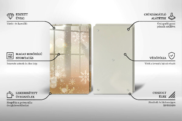 Tagliere in vetro temperato Fiocchi di neve