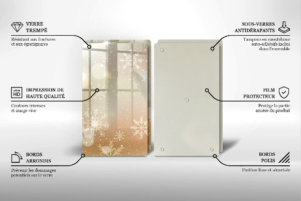 Tagliere in vetro temperato Fiocchi di neve