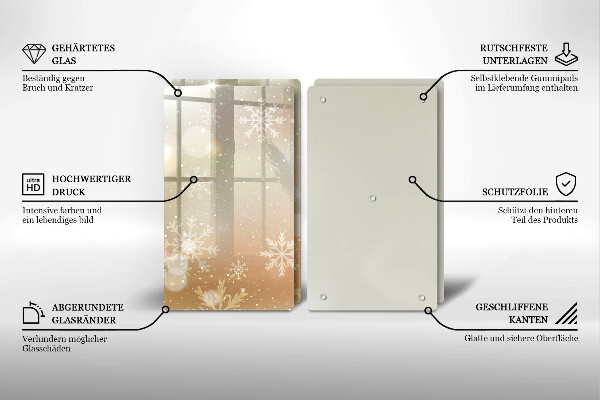 Tagliere in vetro temperato Fiocchi di neve