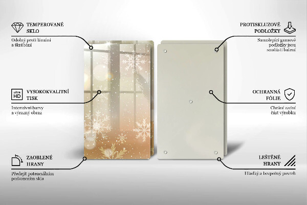 Tagliere in vetro temperato Fiocchi di neve