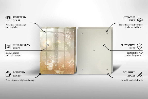 Tagliere in vetro temperato Fiocchi di neve