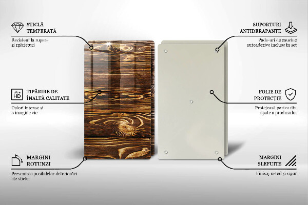 Tagliere in vetro temperato Struttura del legno
