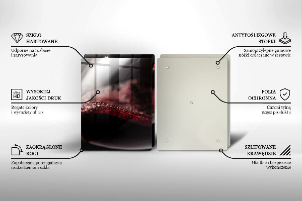 Tagliere in vetro temperato Vino rosso in un bicchiere