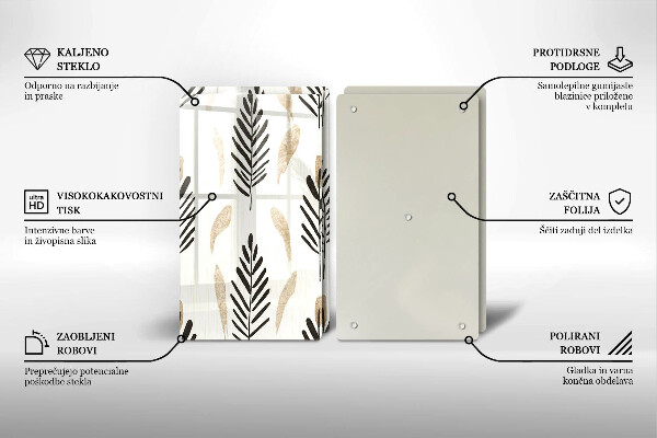 Tagliere in vetro temperato Piante bohémien