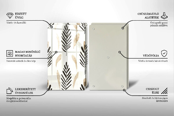 Tagliere in vetro temperato Piante bohémien