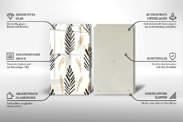 Tagliere in vetro temperato Piante bohémien