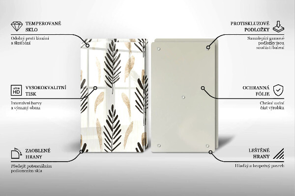 Tagliere in vetro temperato Piante bohémien