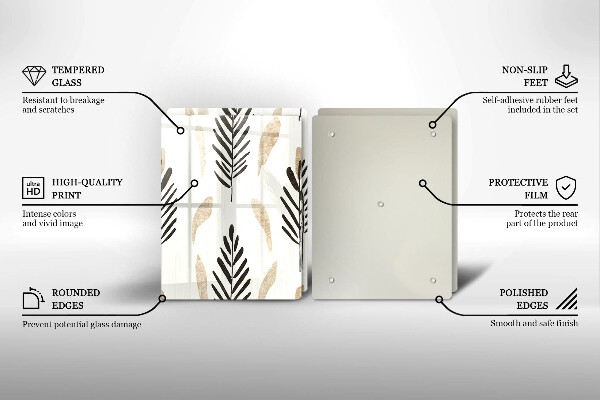 Tagliere in vetro temperato Piante bohémien