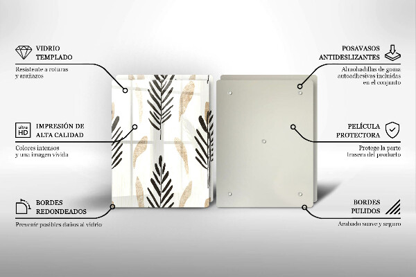 Tagliere in vetro temperato Piante bohémien