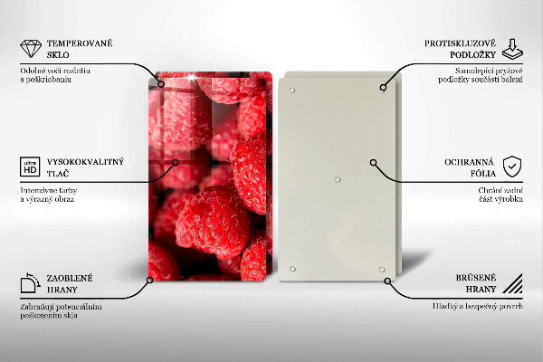 Tagliere in vetro temperato Frutto di lampone